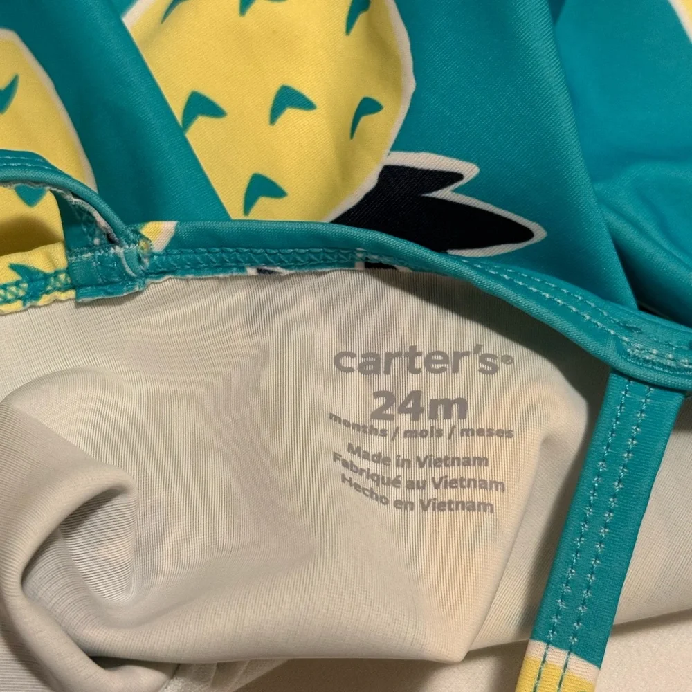 Carter’s 24M Infant One-Piece Pineapple Print Swimsuit Blue and Yellow
